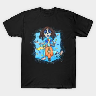 Cute Skeleton Indian Lady-  Dia De Los Muertos - scooter Ride Along T-Shirt